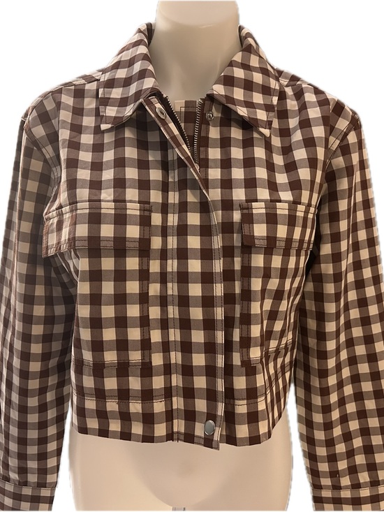 a new day Jackets & Blazers - A new Day brown Checkered Jacket in Brown and Cream Medium